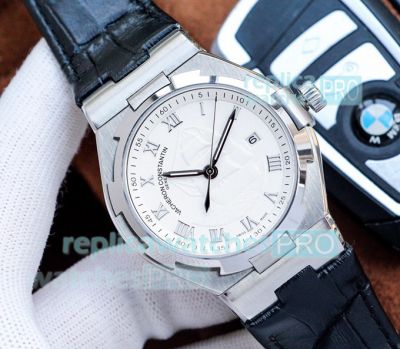 Swiss Replica Vacheron Constantin Overseas Watch SS White Dial 42mm